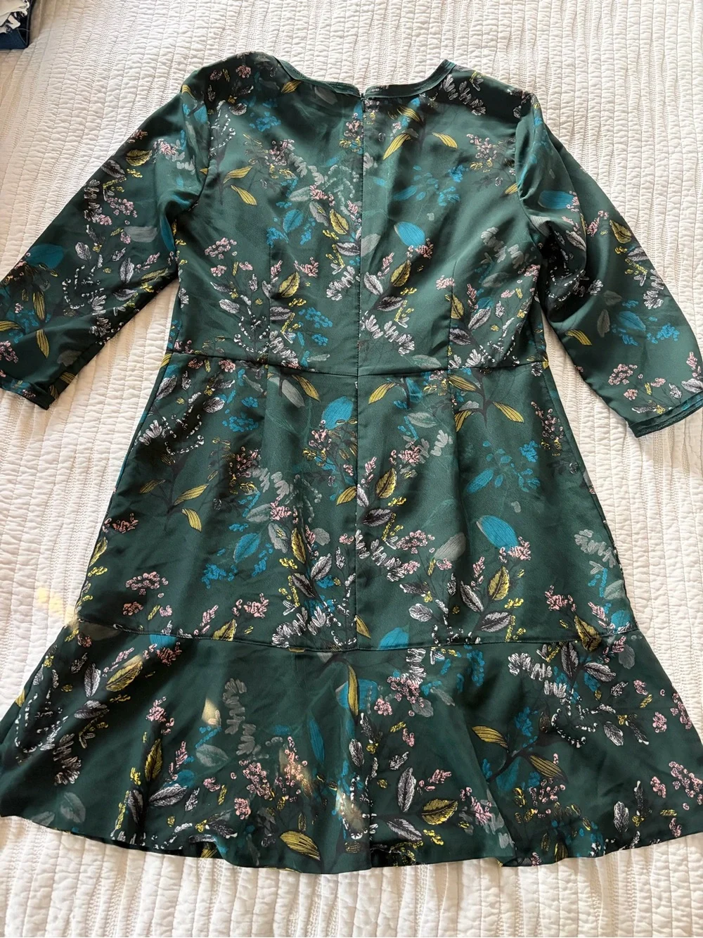 Banana Republic Emerald Green Floral Fit-and-Flare Dress
